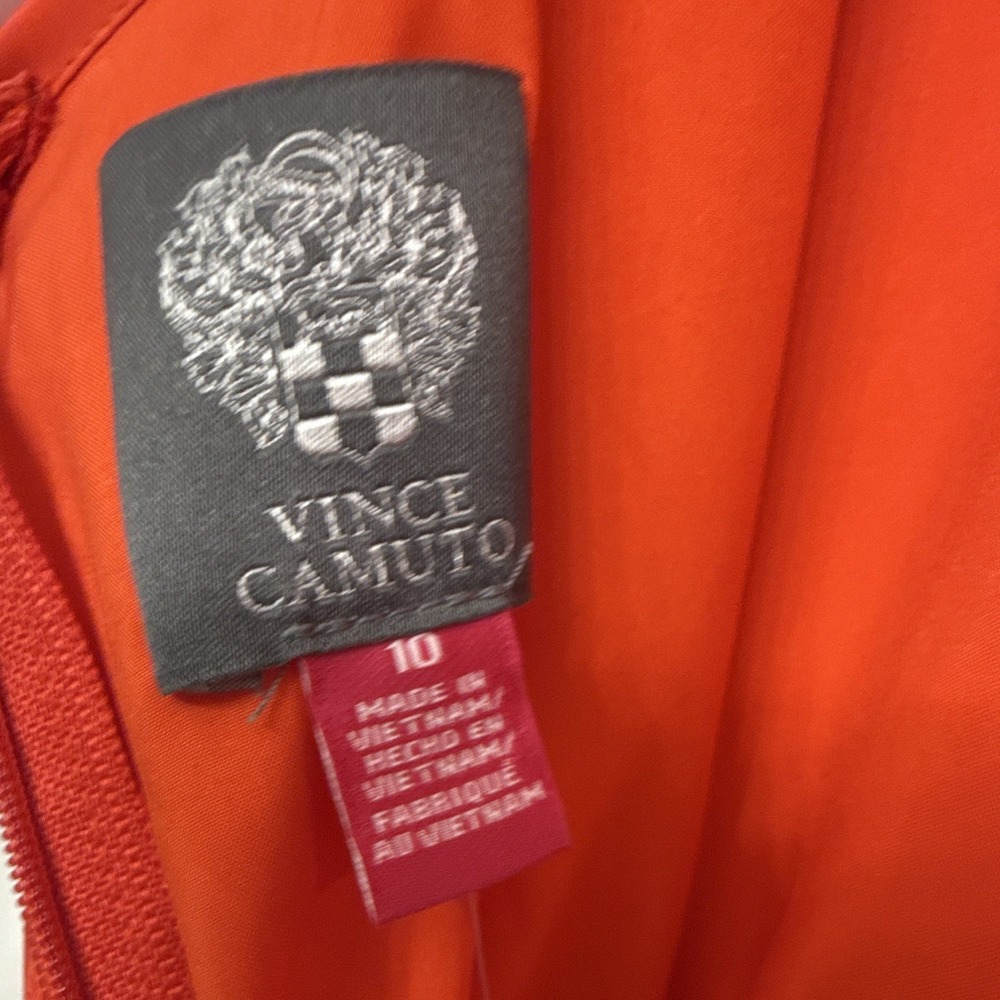 Vince Camuto Women Sleeveless Wide-Leg Jumpsuit Belted Pockets Orange Size 10 - Picture 7 of 8